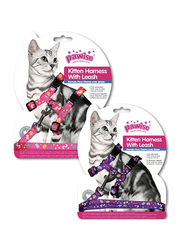 Pawise Kitten Harness with Leash, Multicolour