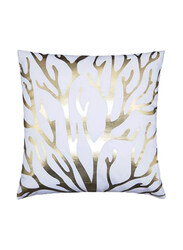 ACEIR 45 x 45cm Golden Metallic Printed Cotton Blend Cushion Cover, White