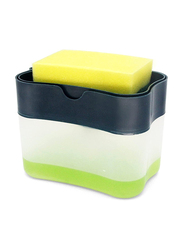 Rahalife 2-in-1 Sponge Rack Shelf Soap Detergent Dispenser Pump, Multicolour