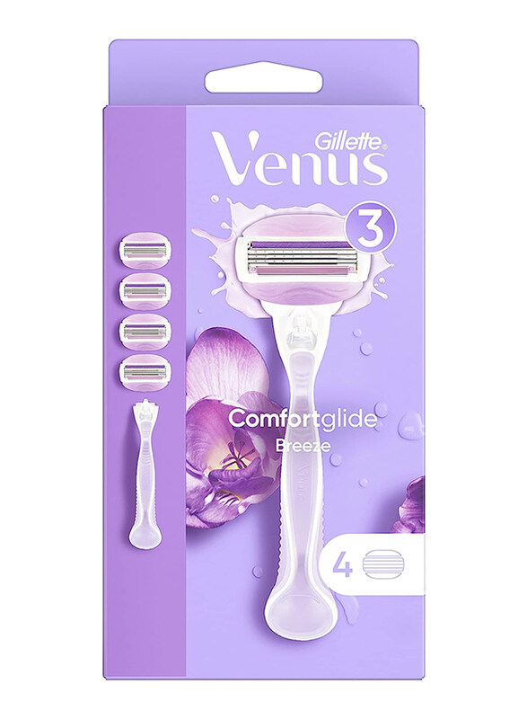 

Venus Comfortglide Breeze Women's Razor Handle + 4 Blade Refills, 4 Pieces