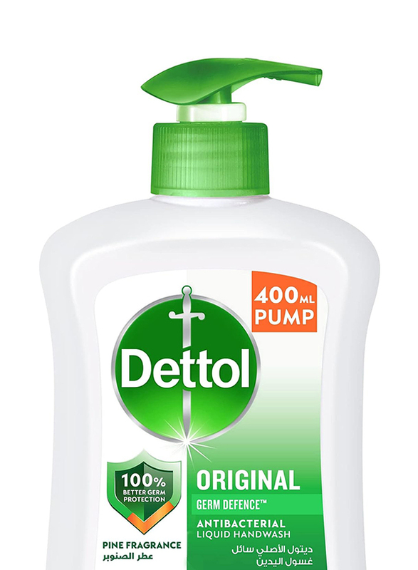 Dettol Original Handwash Liquid Soap Original Pump for Effective Germ Protection & Personal Hygiene, Protects Against 100 Illness Causing Germs, Pine Fragrance, 400ml