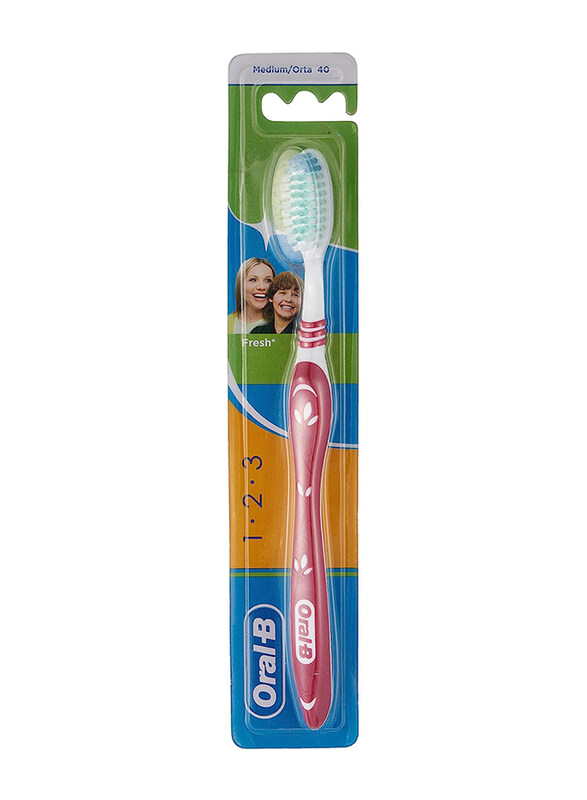 

Oral B 123 Fresh Toothbrush 40 Medium, Multicolour, 1 Piece