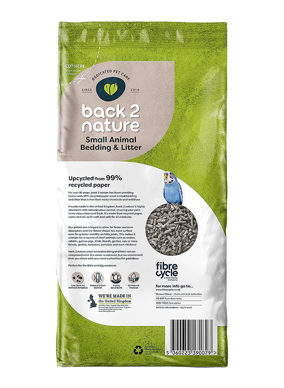 Back 2 Nature Small Animal Bedding & Litter, 10L, Grey