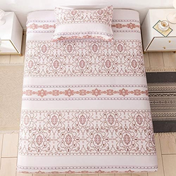Aceir 2-Piece Soft Amber Microfiber Printed Bedsheet Set, Double, Multicolour
