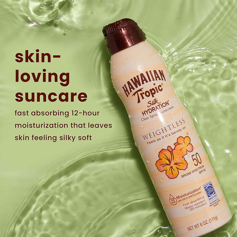 Hawaiian Tropic Silk Hydration Weightless Continous Spray SPF 50 Sunscreen, 170gm