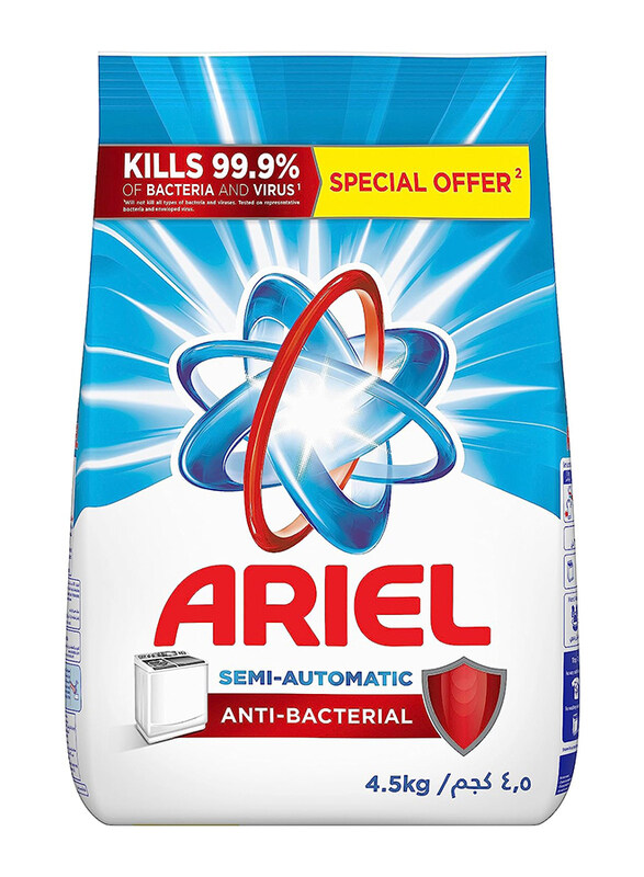 

Ariel Semi Automatic Antibacterial Laundry Powder Detergent, 4.5 Kg