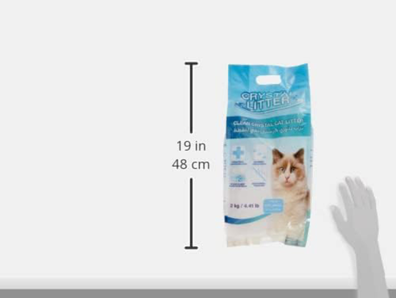 Silica Clean Crystal Cat Litter, 2 Kg, White