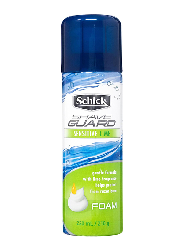 Schick Sensitive Lime Shave Guard Foam for Men, 220ml