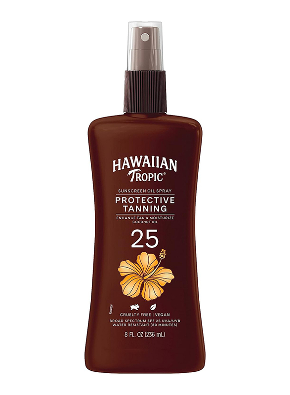 Hawaiian Tropic Sunscreen Protective SPF 25 Tanning Dry Oil, 236ml