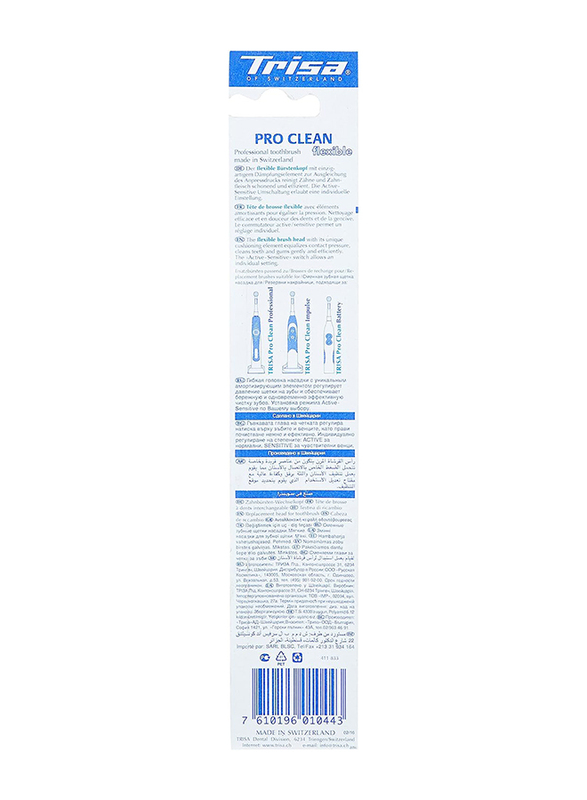 Trisa Pro Clean Adult Toothbrush Refill, 2 Pieces