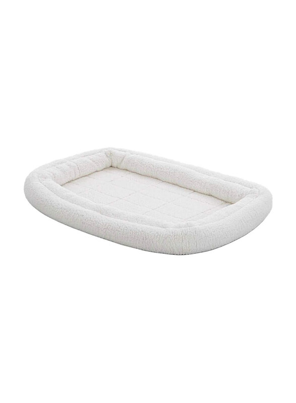 

Midwest Quiet Time Deluxe Fleece Double Bolster Bed, 36 Inches, White