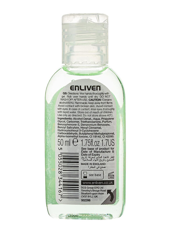 Enliven Aloe Vera Hand Sanitizer Gel, 50ml