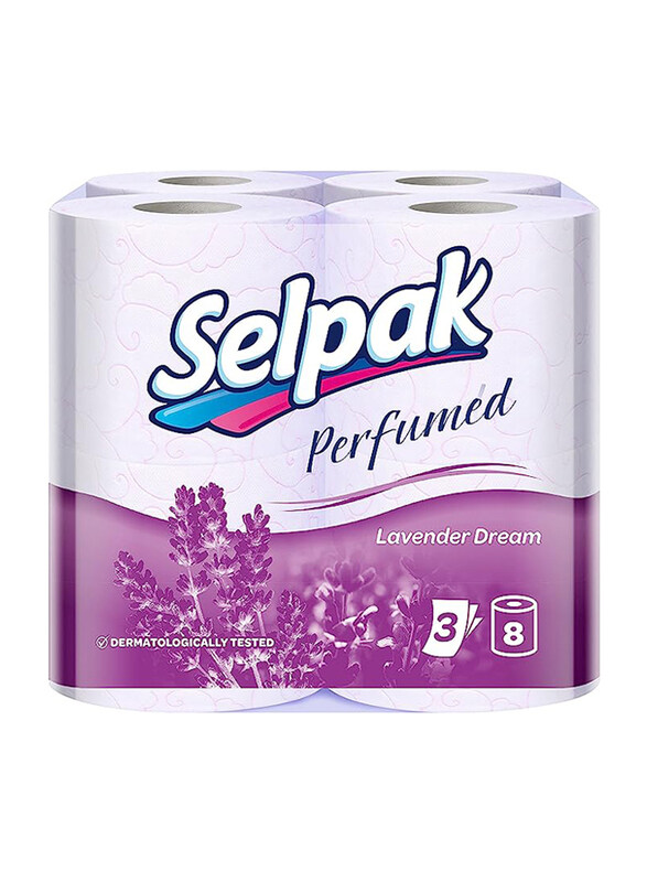 

Selpak Perfumed Toilet Paper Lavender Dream, 8 Rolls x 140 Sheets x 3 Ply