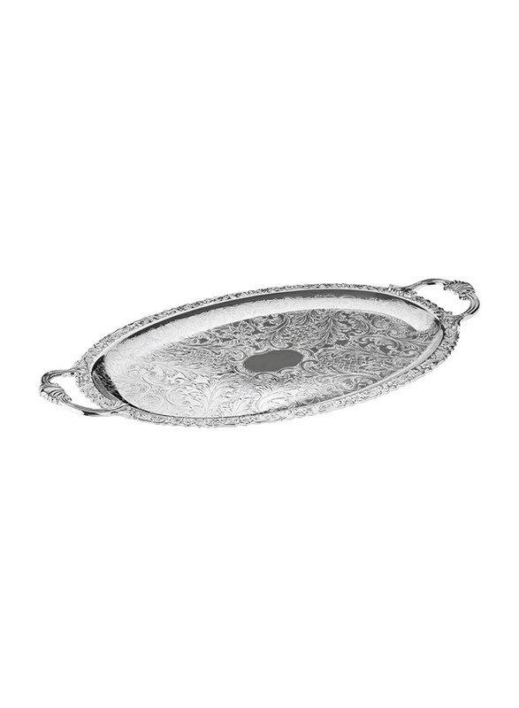 

Queen Anne 20cm Multi-Material Oval Tray with Handles, Silver
