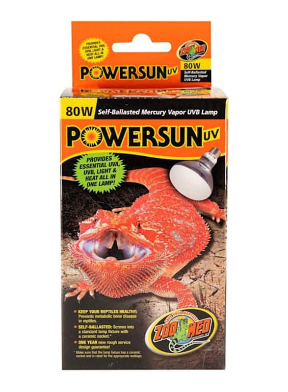 

Zoo Med Powersun Self-Ballasted Mercury Vapor UV Lamp, 80W, Multicolour