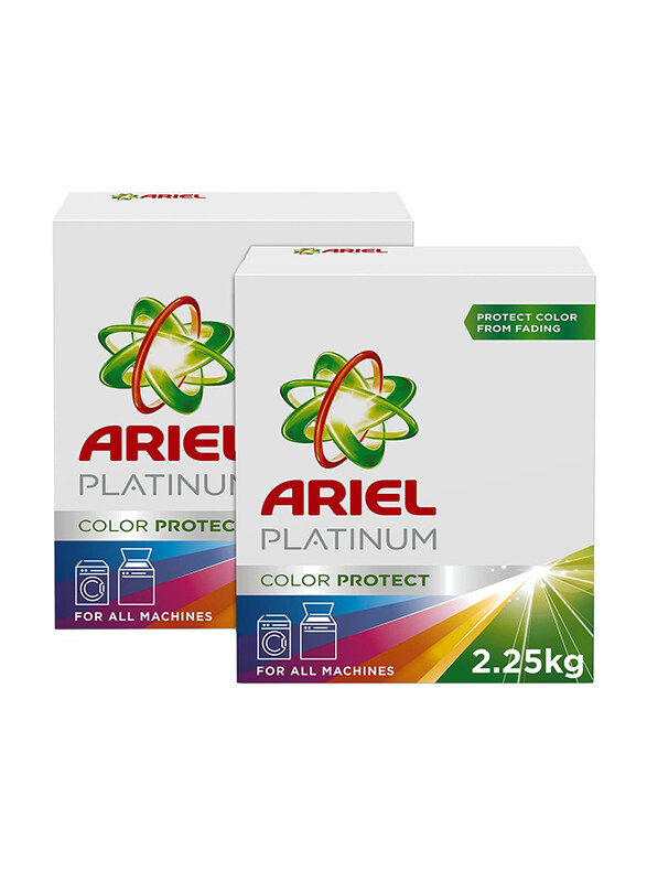 

Ariel Platinum Colour Protect Laundry Stain-Free Cleaning Detergent Powder, 2 x 2.25 Kg