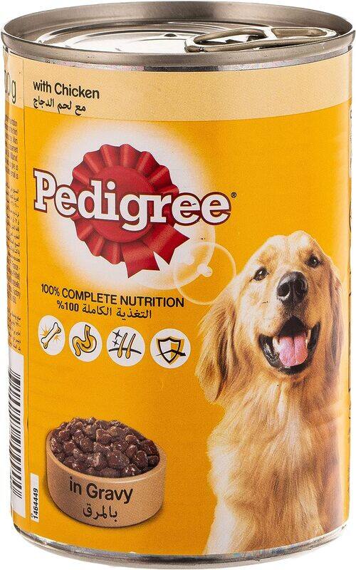 

Pedigree Chicken Chunks in Gravy Wet Dog Food Can, 400g