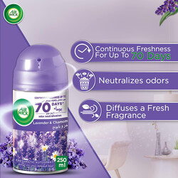 Air Wick Freshmatic Autospray Refill, Lavender and Chamomile Fragrance, Eliminates Bad Odour Like Cat Litter Smell, 250ml