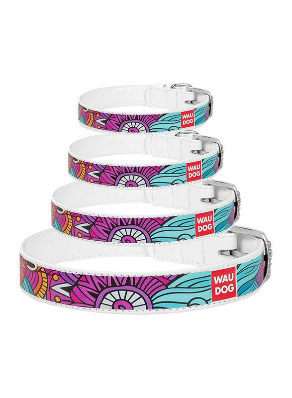 

Waudog Colourful Printed Dog Collars, Medium, 18-23 inch x 1.4 inch, Multicolour