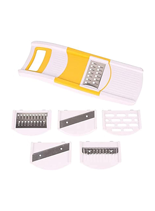 Classy Touch 6-in-1 Multipurpose Grater & Slicer, Yellow/White