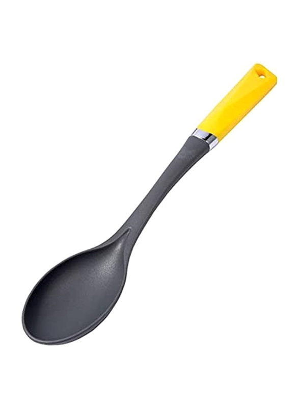 Classy Touch 40cm Nylon Ladle Spoon, Black/Yellow