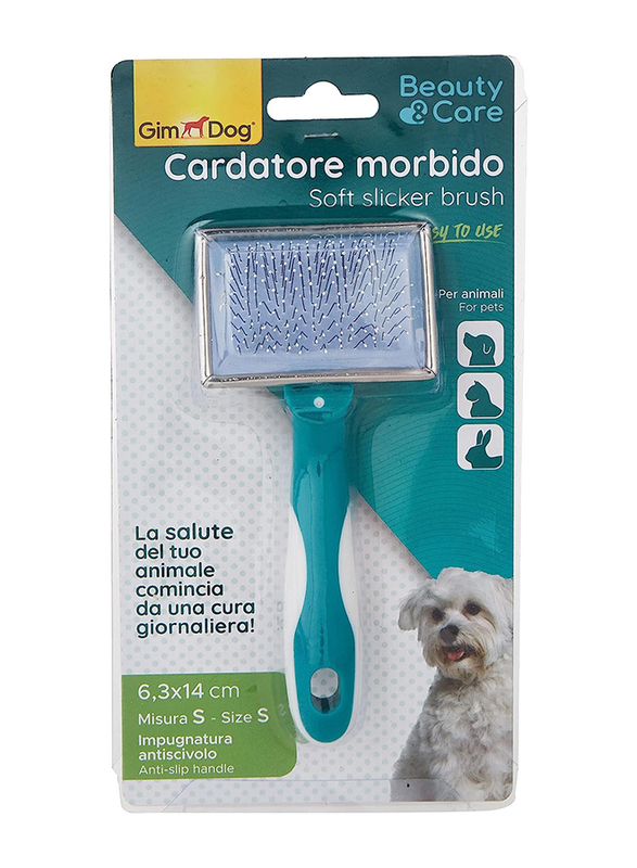 Gimdog Beauty & Care Soft Slicker Brush, Small, Multicolour