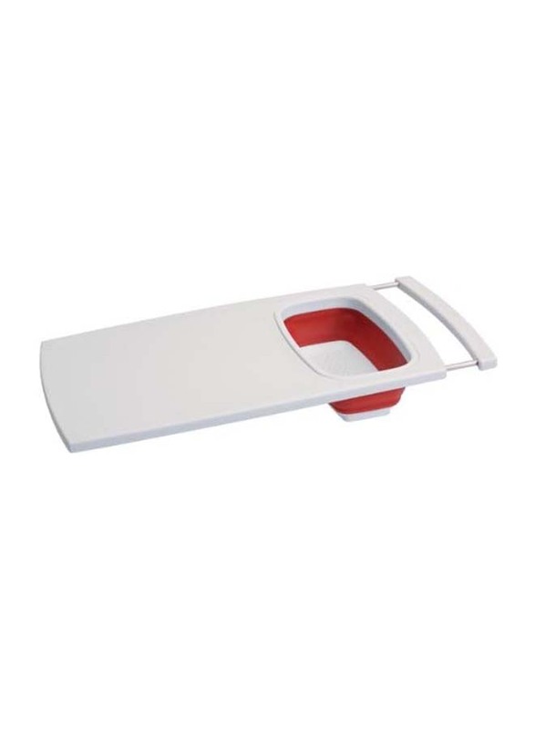 Emsa 25cm Over Sink Cutting Board, White/Red