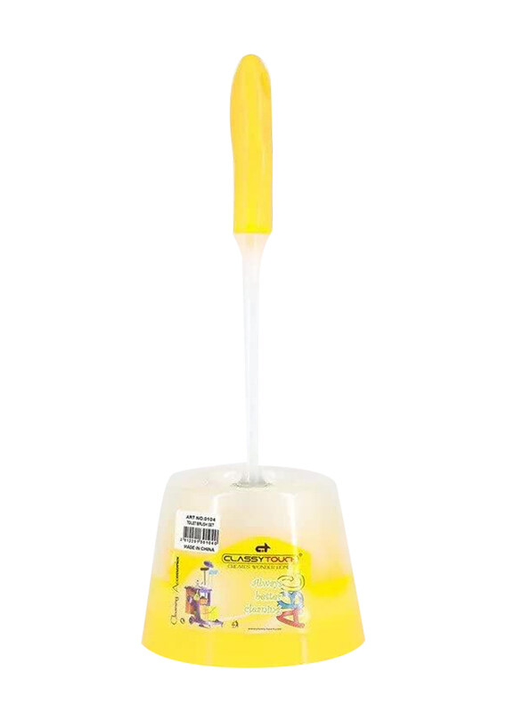 Classy Touch Toilet Brush Set, Yellow/White