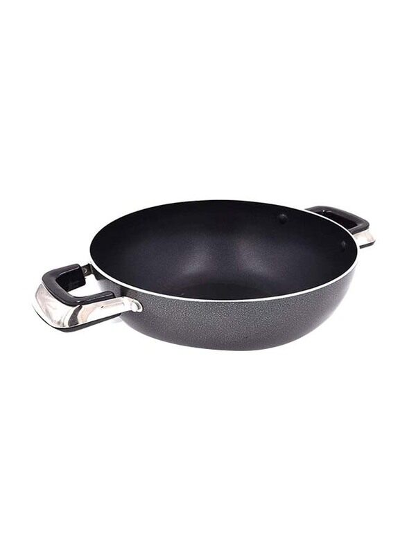 

Love Song 24cm Round Wok Pan with 2 Ear Handles, Black