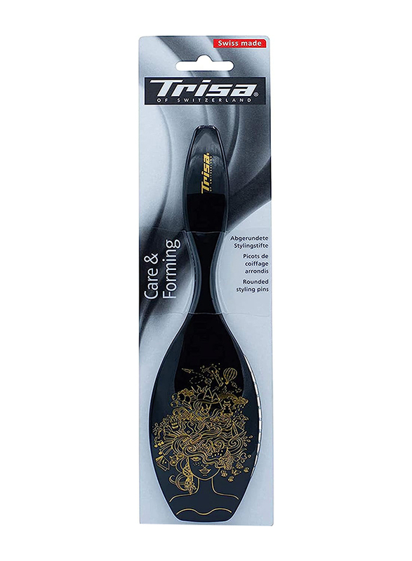 Trisa Special Edition Large Rubber Cushion Plastic Pins Hair Brush for All Hair Types, Assorted, 1 Piece