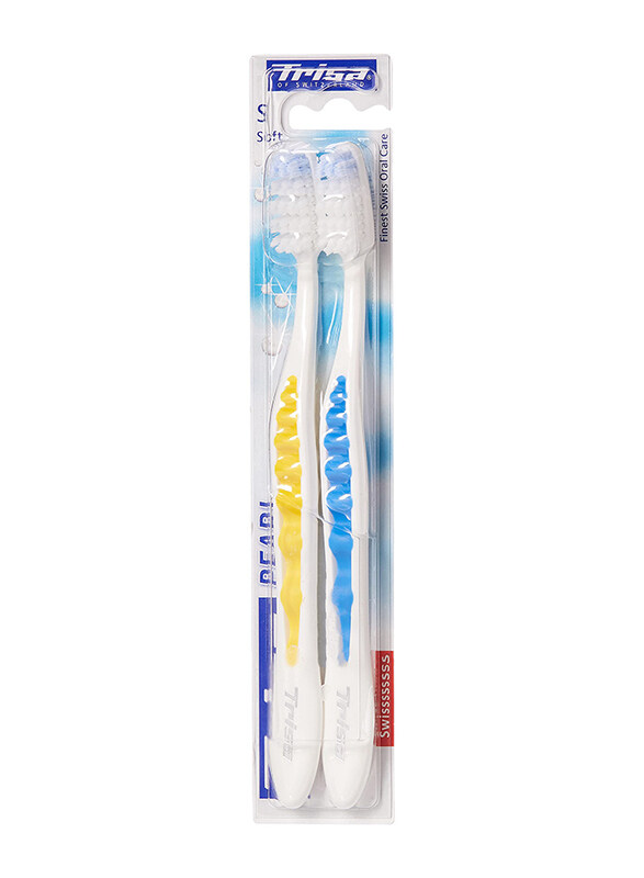 Trisa Pearl White Soft Toothbrush, 2 Pieces