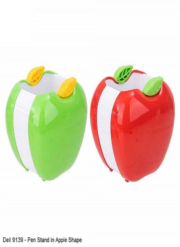 Deli PVC Apple Shape Pen Holder, Assorted Colour