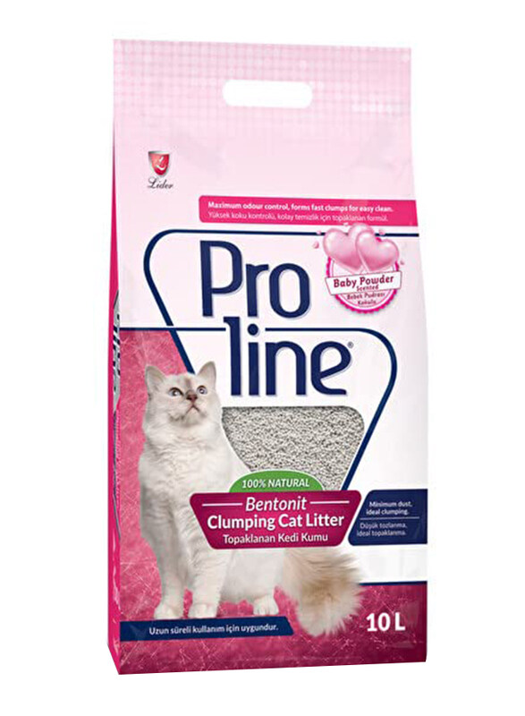 

Proline Bentonite Baby Powder Scented Cat Litter, 10Ls, Grey