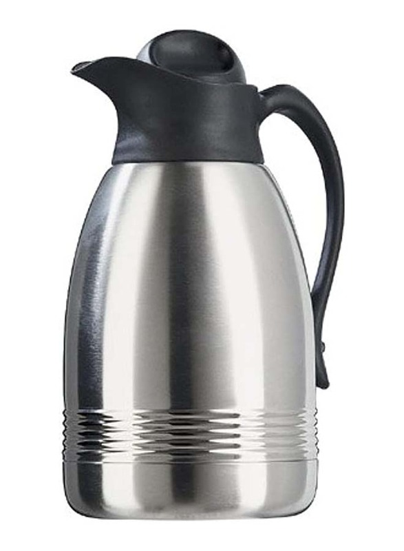 Emsa 1.2 Ltr Diplomat Stainless Steel Thermos Can, Silver/Black