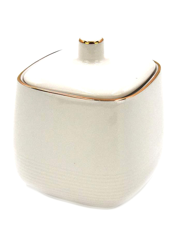 Qualitator Sugar Bowl with Gold Line Lid, White/Gold