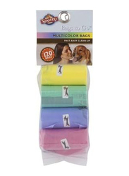 Spotty Leak Proof Easy Tear Off Refill Rolls Disposable Pet Dog Poop Bags, 120 Count, Multicolour