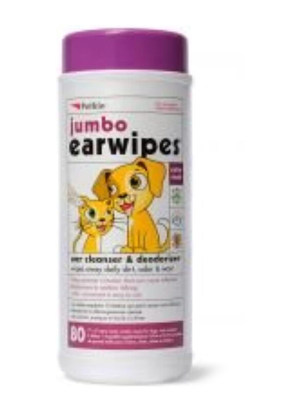

Petkin Jumbo Pet Ear Wipes, 80 Wipes, Multicolour