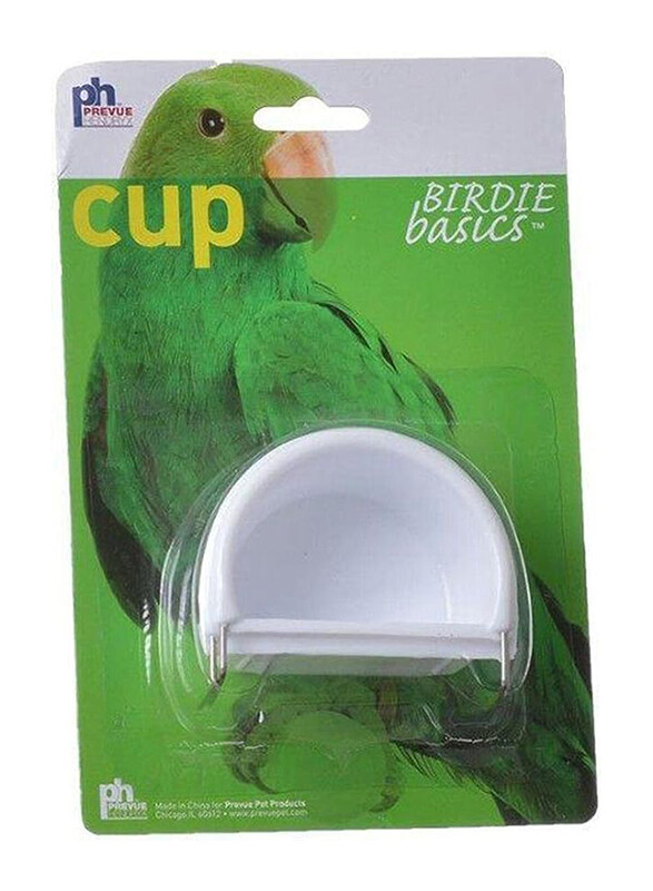 

Prevue Pet Products Hanging Half Round Bird Cage Cup, Small, 1181, White