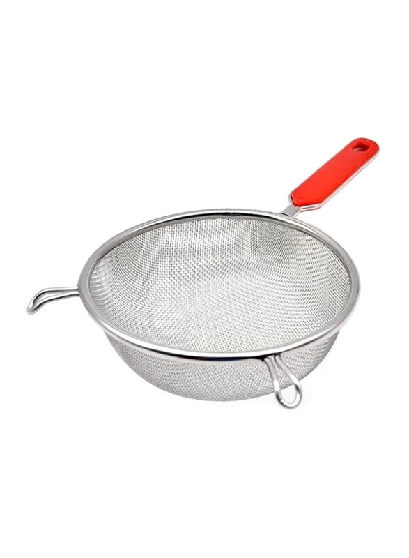 

Generic 15cm Stainless Steel Strainer with Handle, Silver/Red