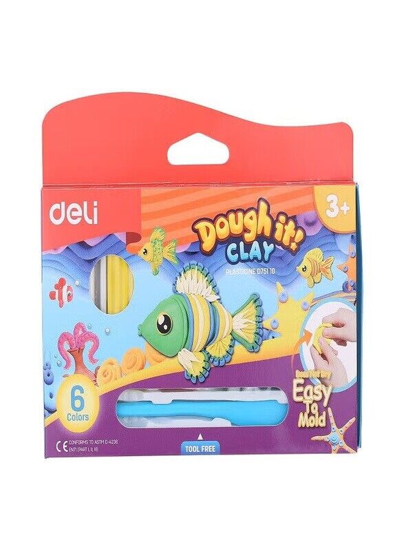 

Deli 6-Piece Plasticine Clay, 120g, Multicolour
