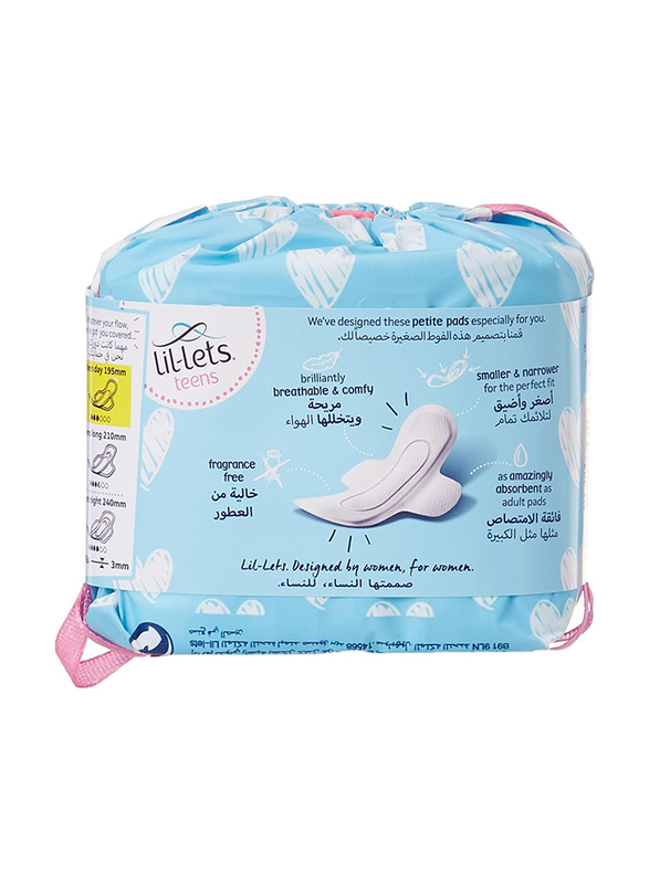 Lil-lets Teen Smart Fit Teens Day Pads with Wings, 14 Pieces