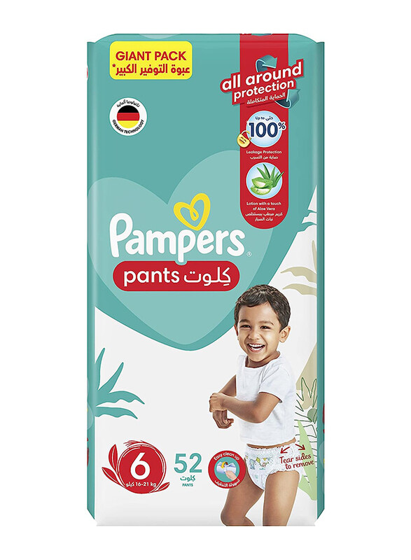 

Pampers Baby-Dry Pants with Aloe Vera Lotion Diapers, Size 6, 16-21 kg, Giant Pack, 52 Count