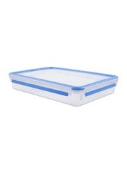 Emsa Clip & Close Rectangle Food Container, 2.6L, Transparent/Blue