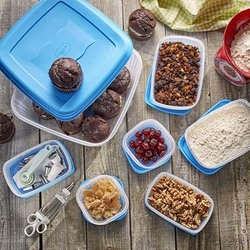 Addis Square Food Saver Container, 10L, Clear/Blue