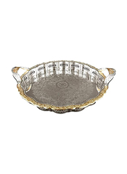 Kingsville Round Silver Plated Tray, Silver/Gold