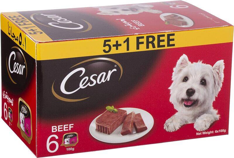 

Cesar Beef Wet Dog Food, 6 x 100g
