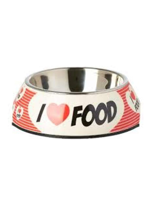 

FuzzYard Pet Bowl I Love Food Melamine, Medium, Multicolour