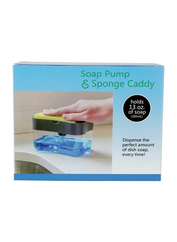 Rahalife 2-in-1 Sponge Rack Shelf Soap Detergent Dispenser Pump, Multicolour