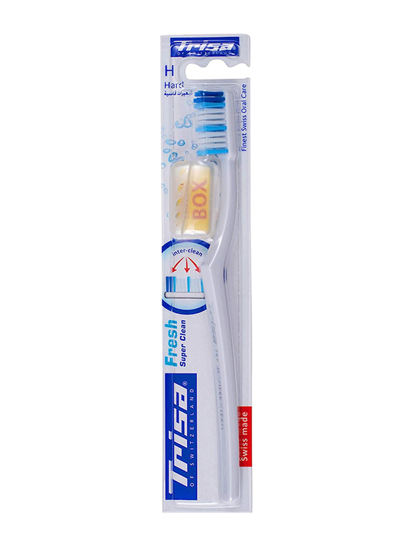 Trisa Fresh Super Clean Toothbrush with Travel Cap, Hard, 1 Piece