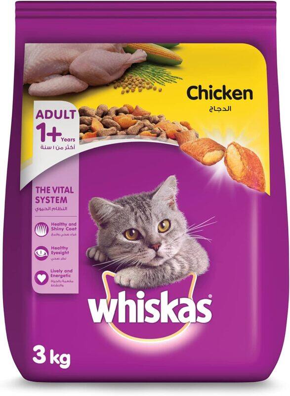 

Whiskas Chicken, Dry Food Adult, 1+ Years, 3 Kg